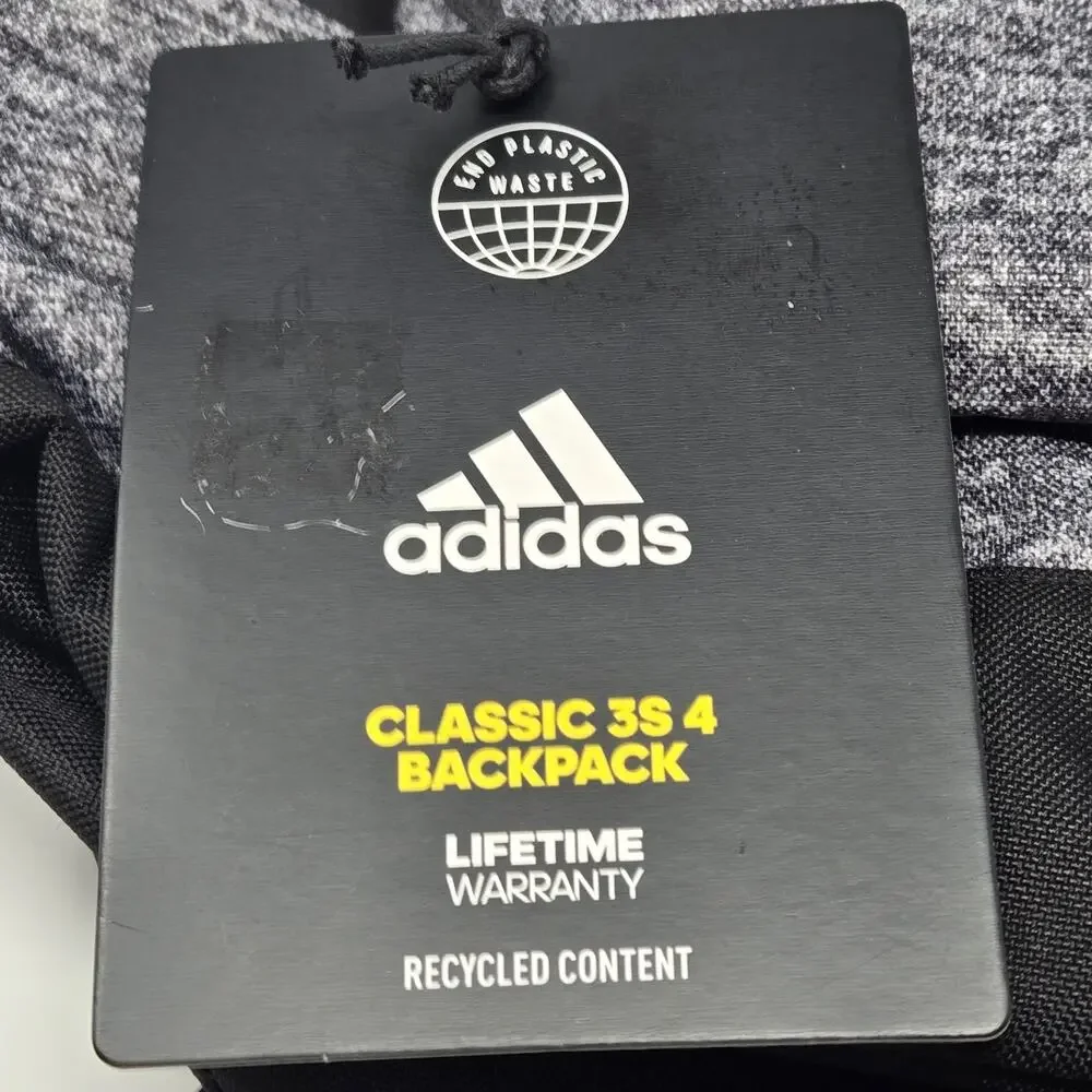 Adidas Backpack Color Gray/Black Shoulder Strap Utility Pockets New
